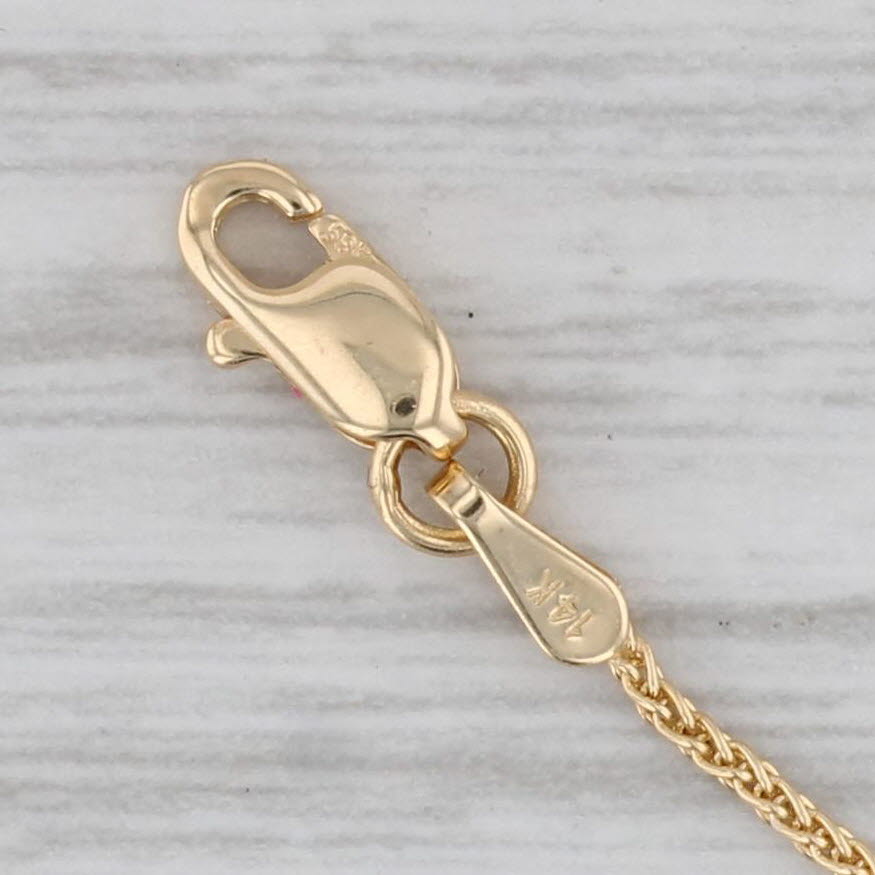 Gray New Round Wheat Chain Necklace 14k Yellow Gold 16" 1mm