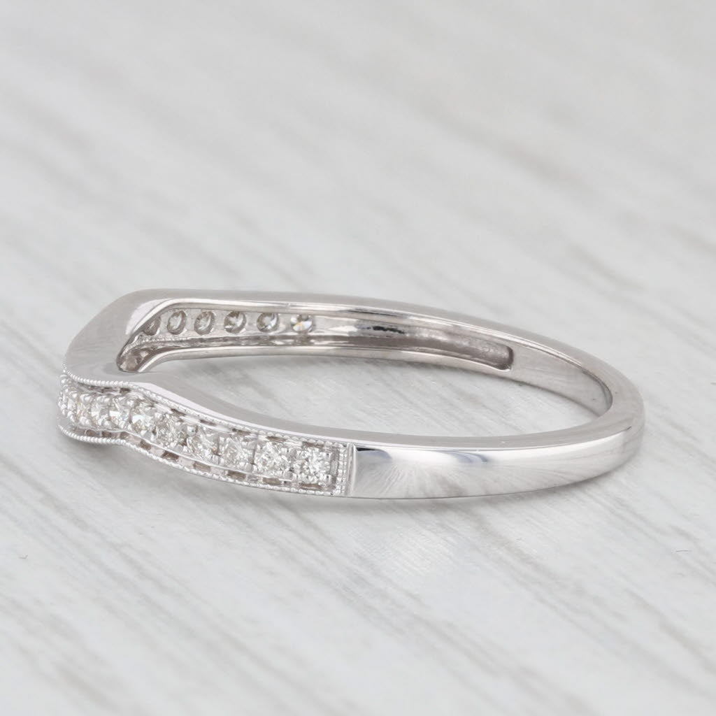 Light Gray 0.25ctw Contoured Diamond Wedding Band Stackable Anniversary Size 7 Ring