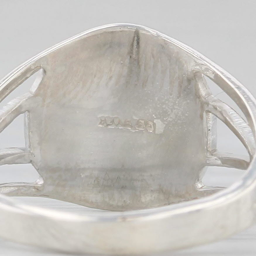 Gray Girl Scouts Badge Signet Ring Sterling Silver Size 4