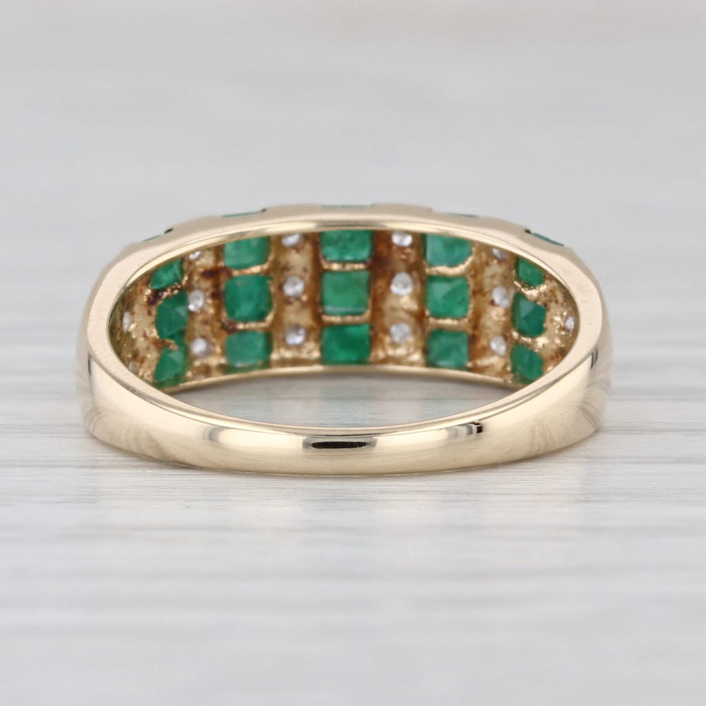 0.75ctw Emerald Diamond Ring 14k Yellow Gold Size 7.25 Stackable