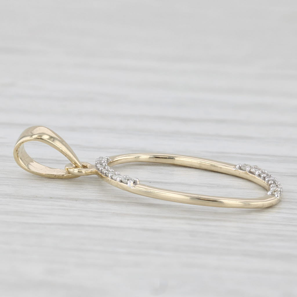 New Diamond Letter Initial "O" Pendant 10k Yellow Gold