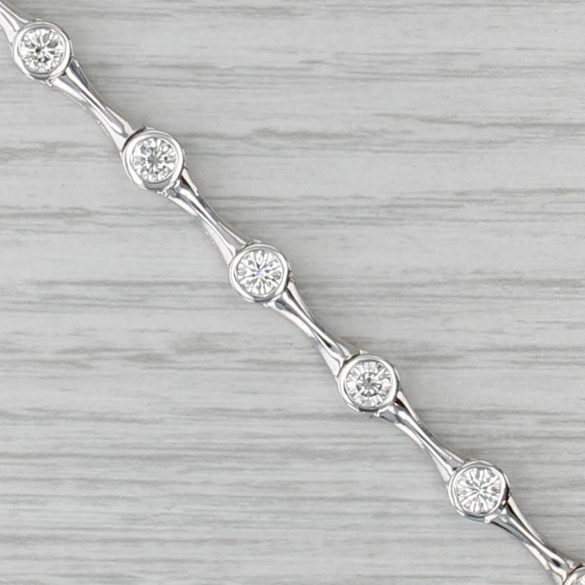 2.50ctw Diamond Tennis Bracelet 14k White Gold Bar Links 6.75" 5.1mm