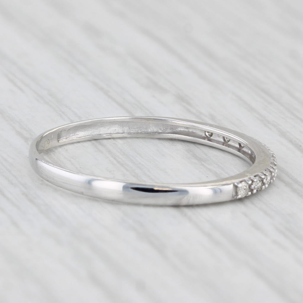 Light Gray 0.12ctw Diamond Wedding Band 10k White Gold Size 8.25 Stackable Ring