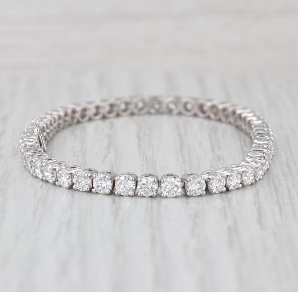 New 7.40ctw Lab Grown Diamond Tennis Bracelet 14k White Gold 7" 3.5mm