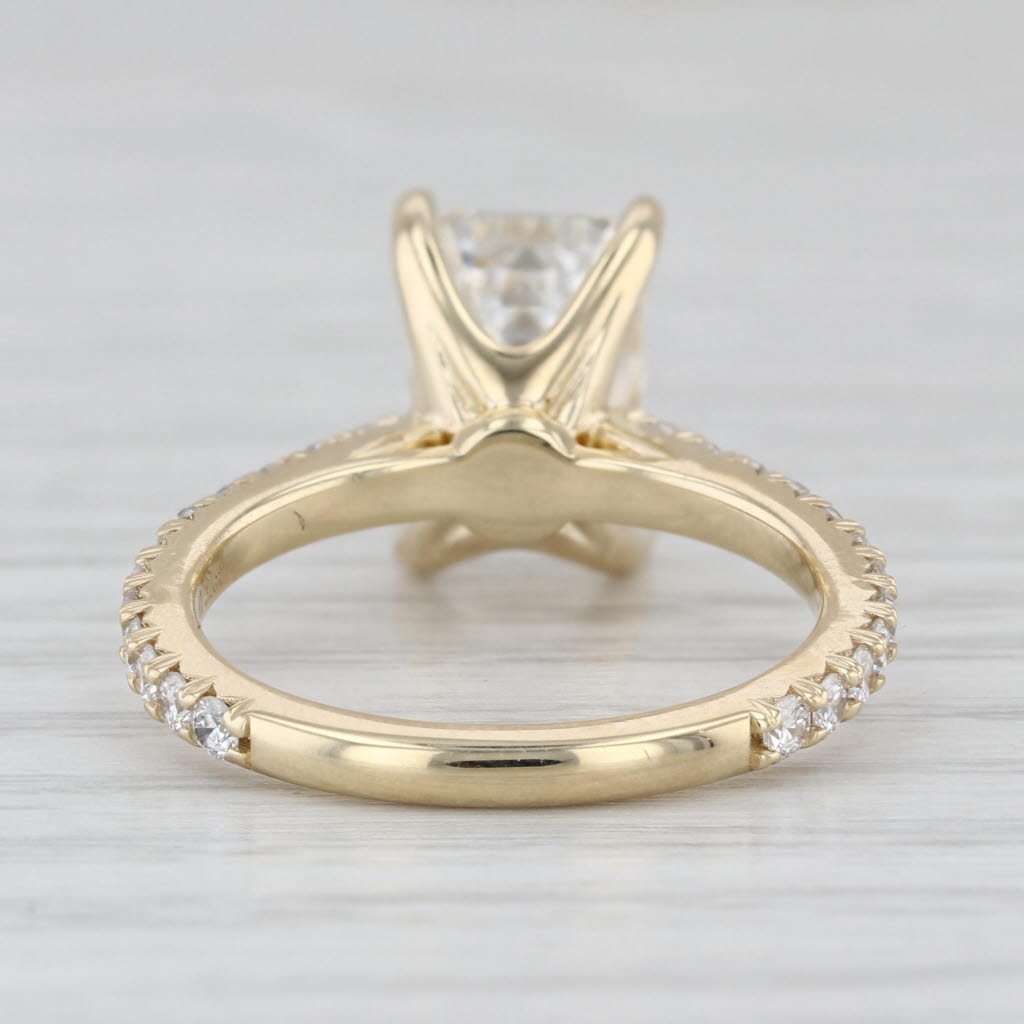 New IGI 3.58ctw Emerald Cut Lab Grown Diamond Engagement Ring 14k Yellow Gold