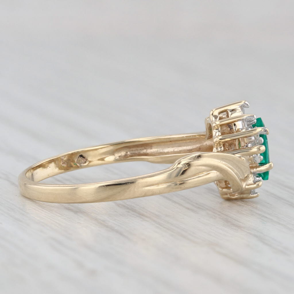 Light Gray 0.34ctw Lab Created Emerald Diamond Ring 10k Yellow Gold Size 8.25