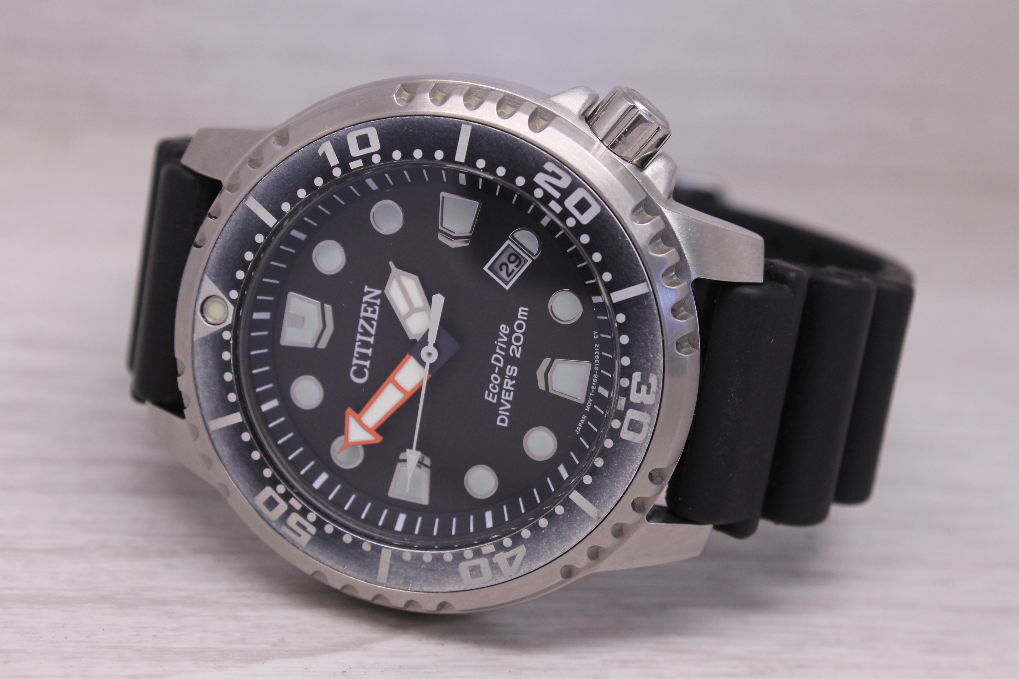 Citizen Promaster Mens Diver Watch 44mm Steel Date E168 Eco-Drive BN0150-28E