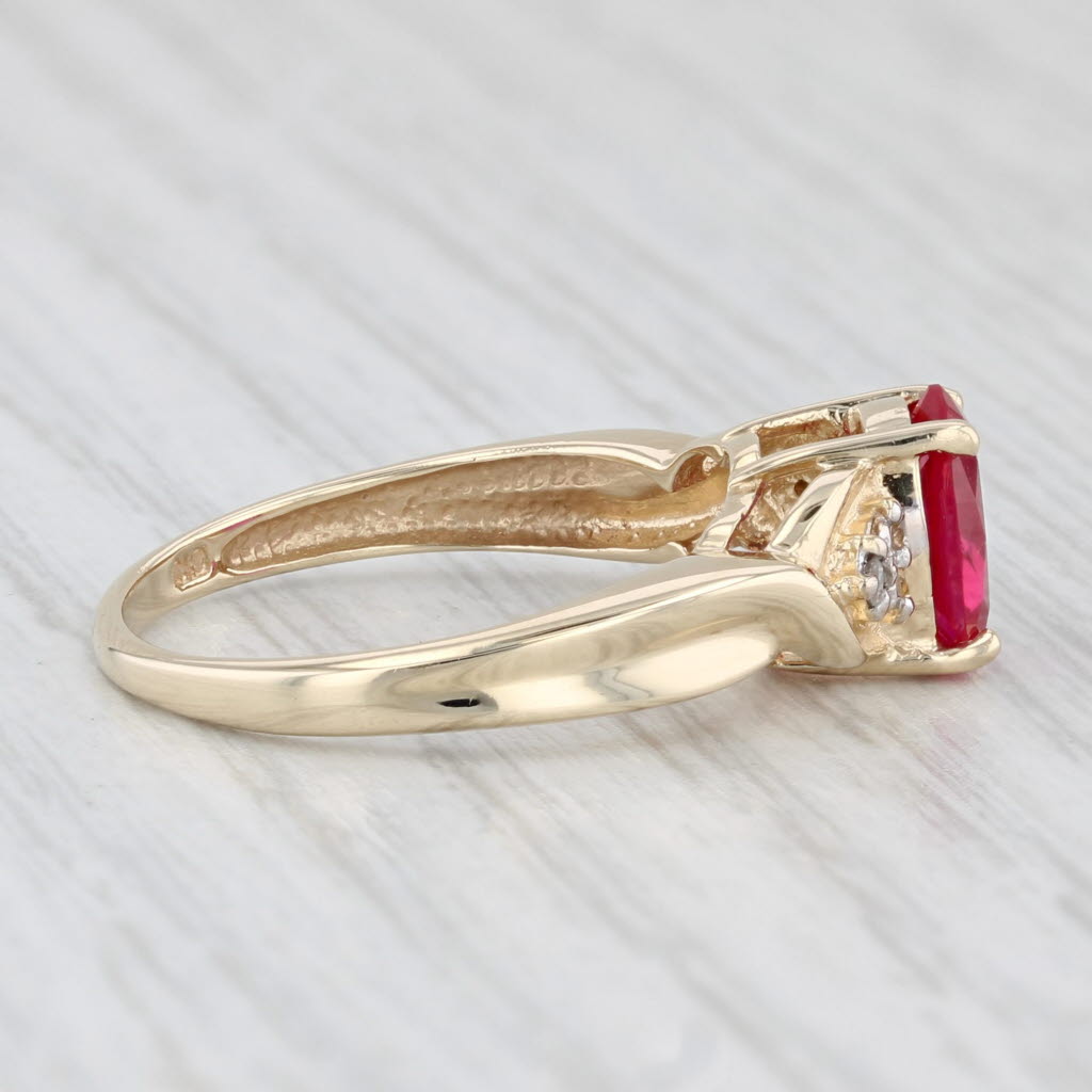 Light Gray 1.48ctw Oval Lab Created Ruby Diamonds 10k Yellow Gold Size 7