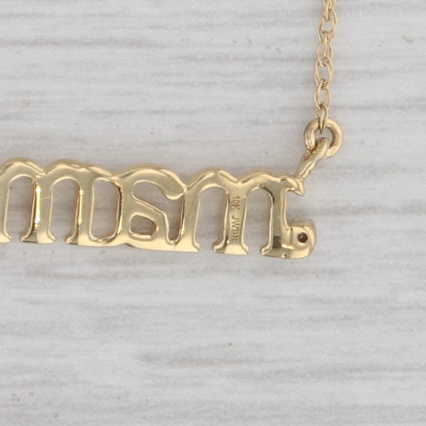 Gray New Diamond Mama Pendant Necklace 10k Yellow Gold Adjustable Rope Chain