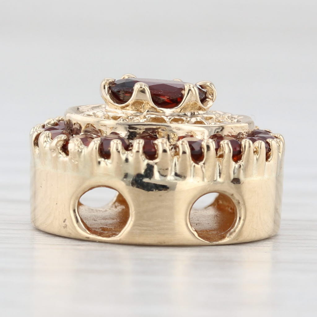 Light Gray 1.35ct Garnet Slide Bracelet Charm 14k Yellow Gold Vintage Richard Klein