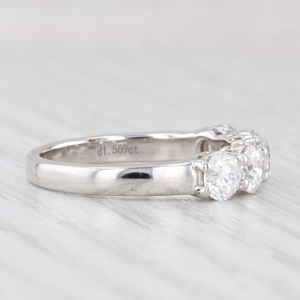 Light Gray New 1.56ctw Lab Grown Diamond Wedding Band 14k White Gold Stackable Ring Sz 6.5