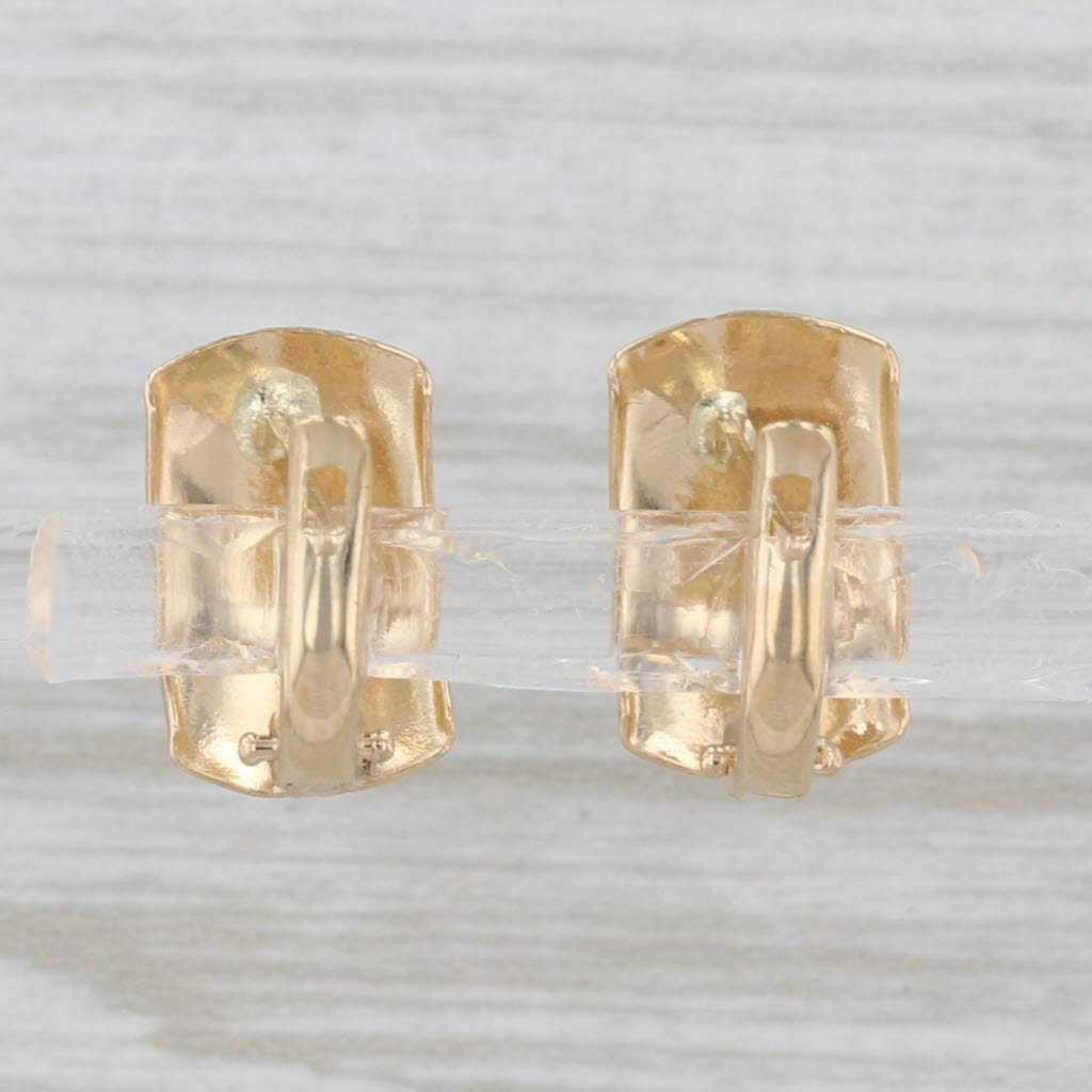Small Textured Drop Earrings 18k Yellow Gold Snap Top Lever Backs