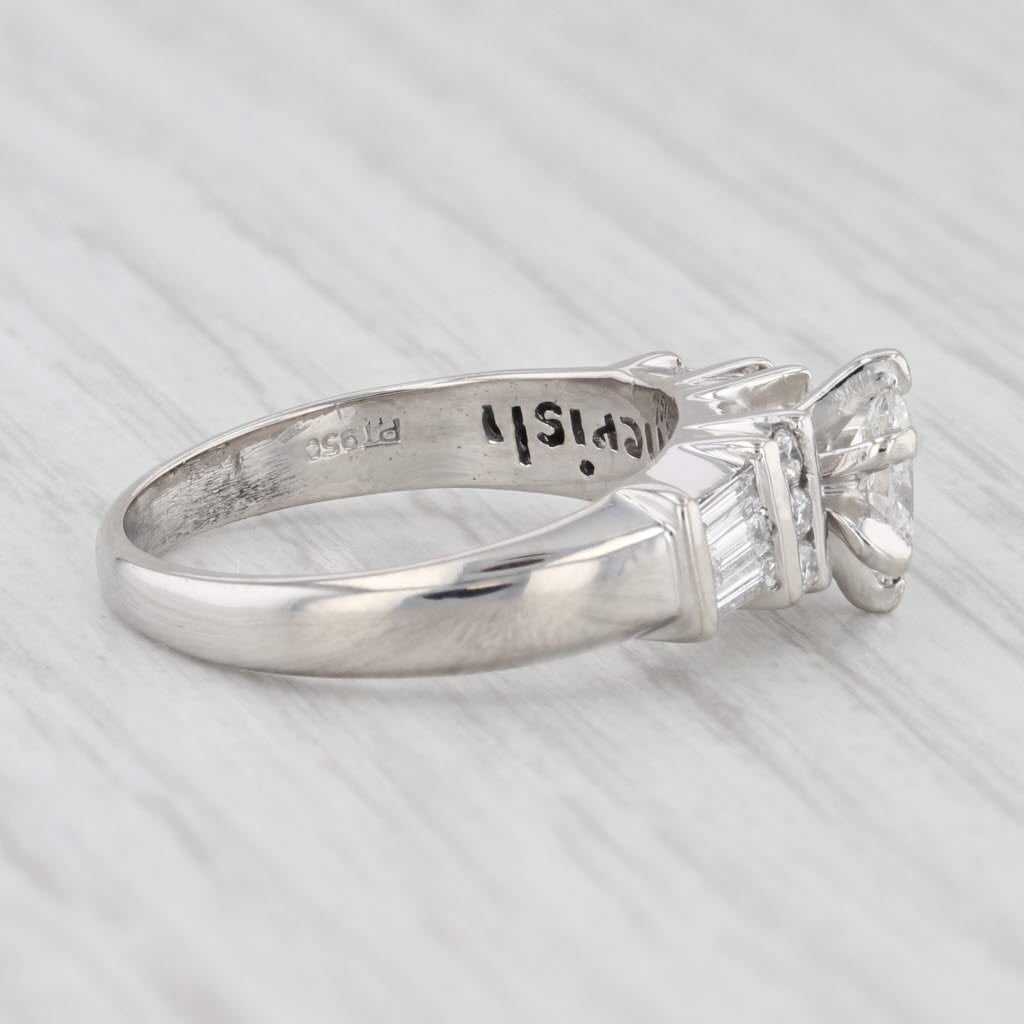 Light Gray 0.86ctw Marquise Diamond Engagement Ring 950 Platinum Size 7.25