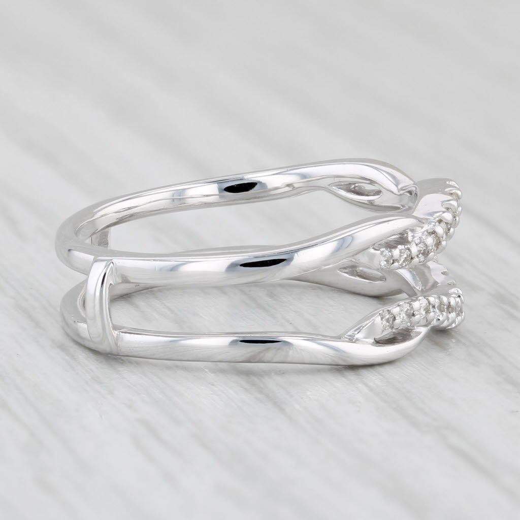 Light Gray 0.20ctw Diamond Ring Jacket Enhancer 14k White Gold Size 7 Wedding Band