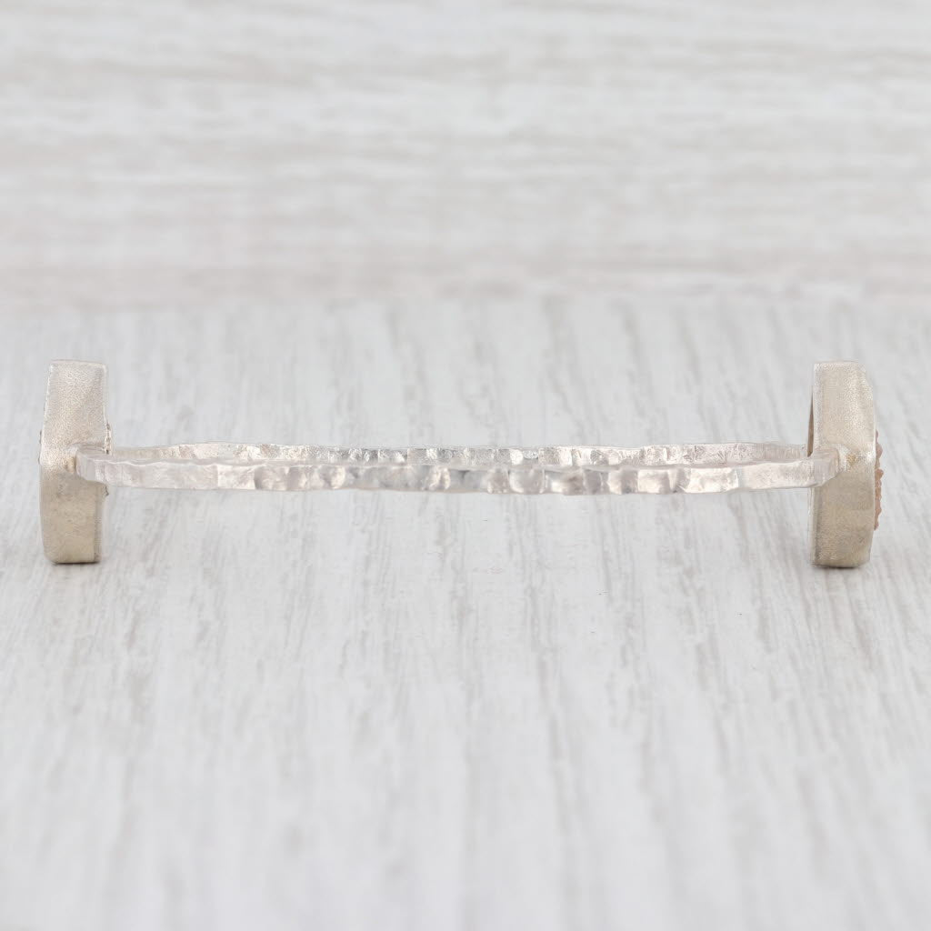 New Nina Wynn Sand Druzy Quartz Bangle Bracelet Sterling Silver 8”