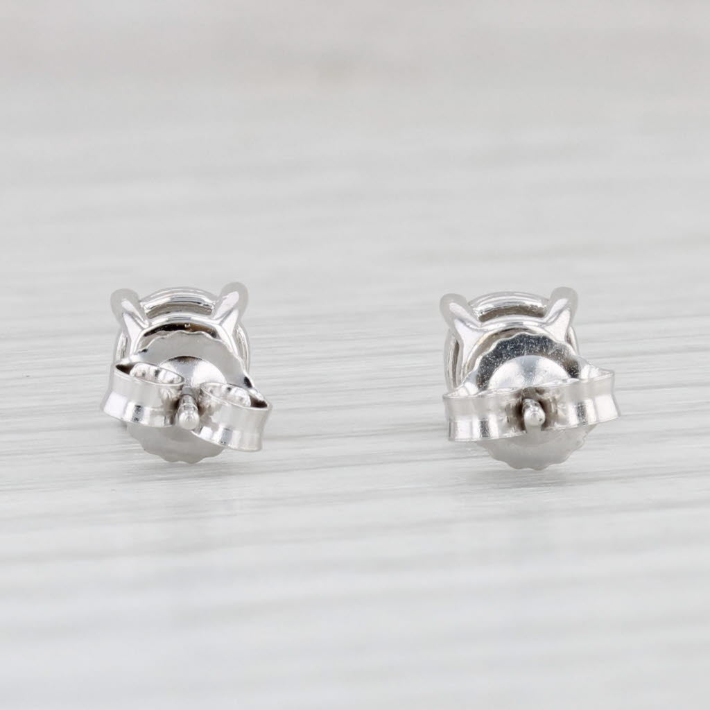 Light Gray 0.30ctw Diamond Stud Earrings 10k White Gold Round Solitaire Studs