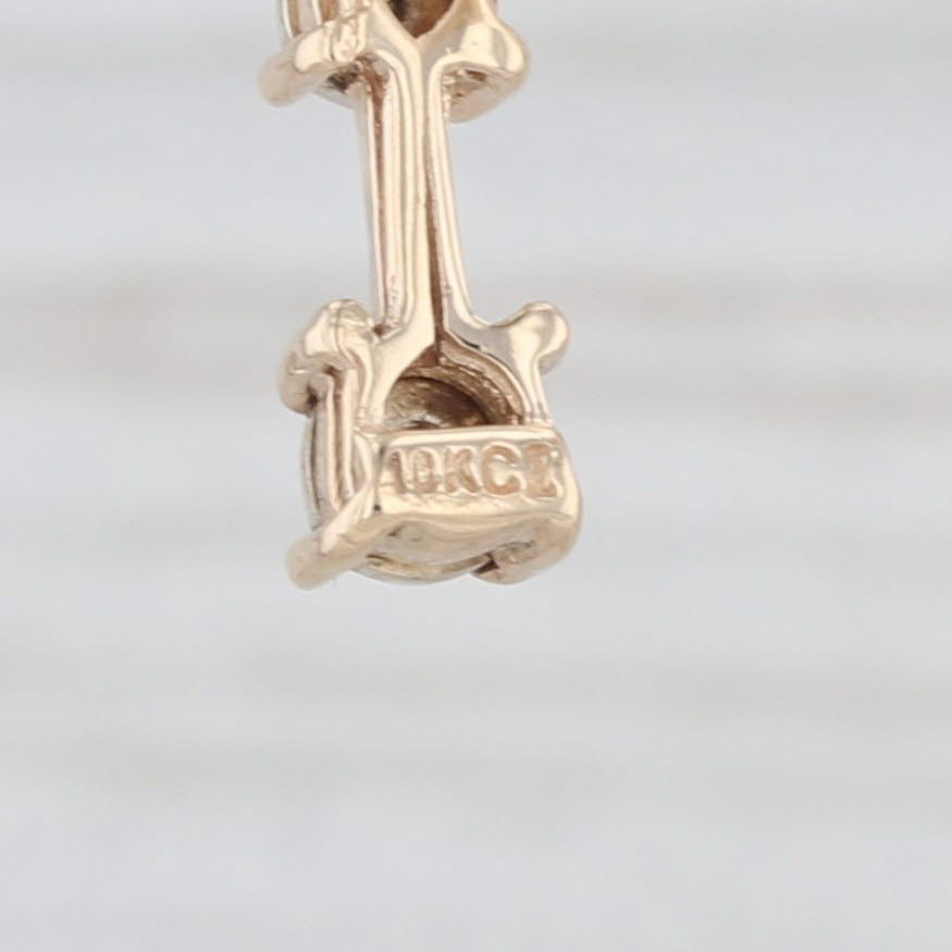 Light Gray 3-Stone Diamond Journey Earrings 10k Yellow Gold Drops
