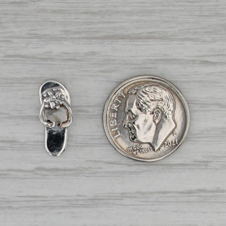 Diamond Accented Flip Flip Pendant 10k White Gold Charm