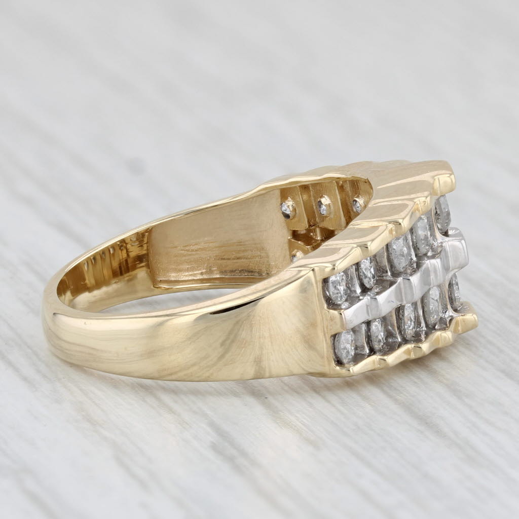 Light Gray 0.76ctw Tiered Diamond Ring 10k Yellow Gold Size 8.25