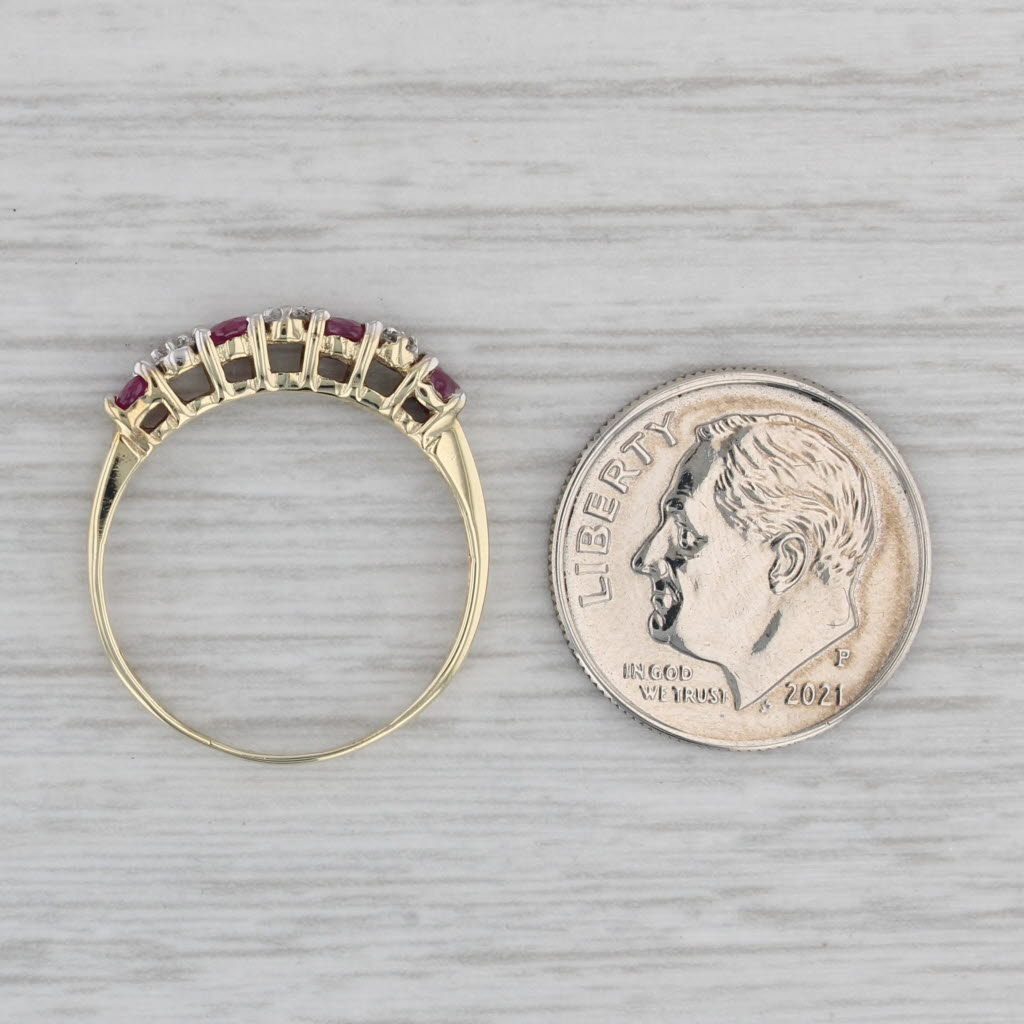Gray 0.50ctw Ruby Diamond Ring 10k Yellow Gold Size 6.5 Stackable Bridal