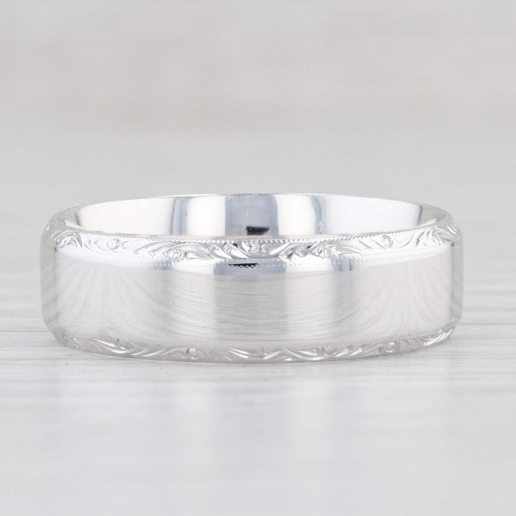 Light Gray New Tacori Men's Wedding Band 18k White Gold Size 10.25 Ring