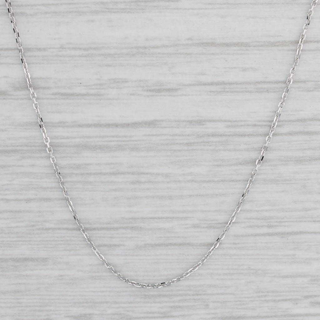 Gray New Adjustable Diamond Cut Cable Chain Necklace 14k White Gold 16-18" 0.8mm