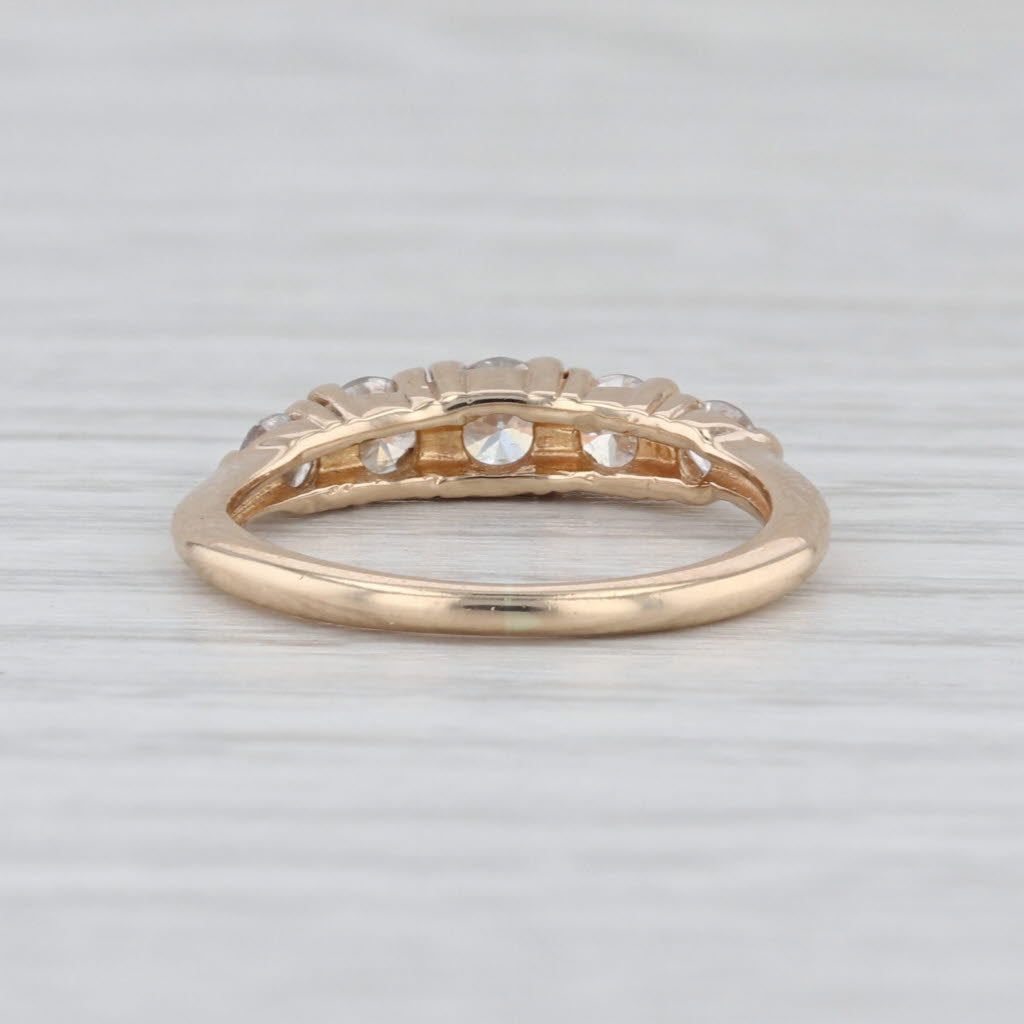 0.49ctw Diamond 5 Stone Tiered Ring 14k Yellow Gold Size 4.75 Stackable Wedding