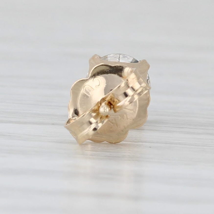 Light Gray 0.76ctw Diamond Stud Earrings 14k Yellow Gold 4.6mm Round Solitaires