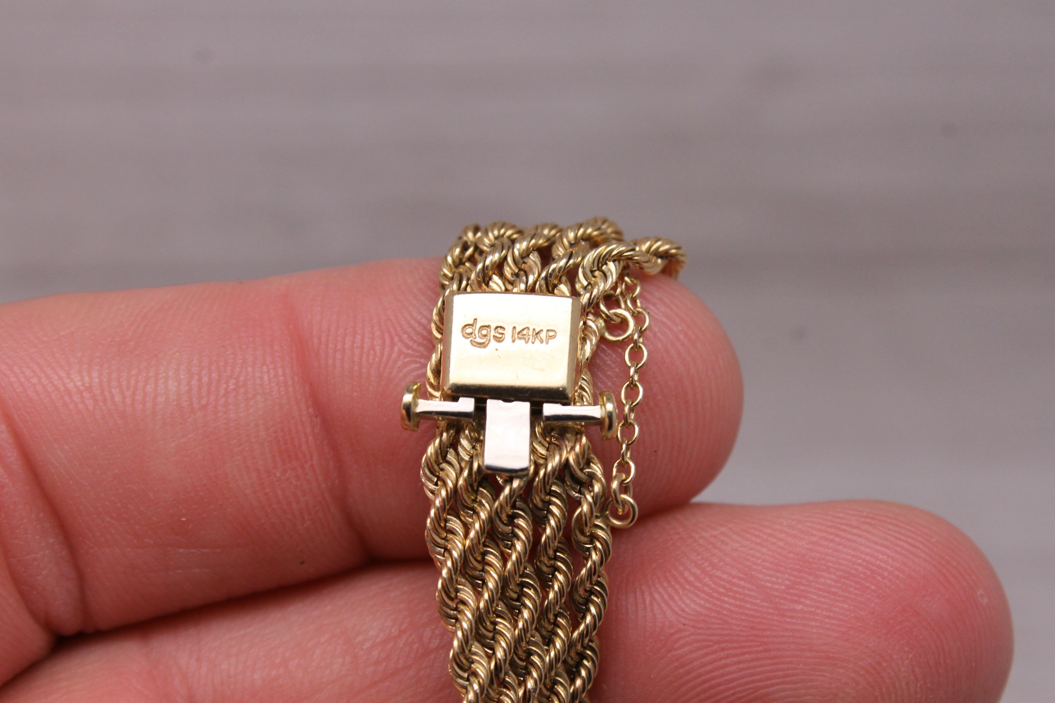 Vintage Baume & Mercier 14k Yellow Gold Ladies MOP & Diamond Rope Dress Watch
