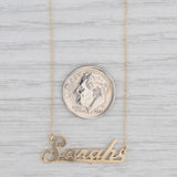Sarah Name Pendant Necklace 14k Yellow Gold Curb Chain 16.25"