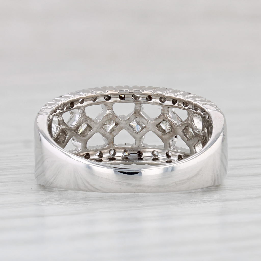 Light Gray 0.58ctw Princess Diamond Ring 14k White Gold Size 7.25 Band