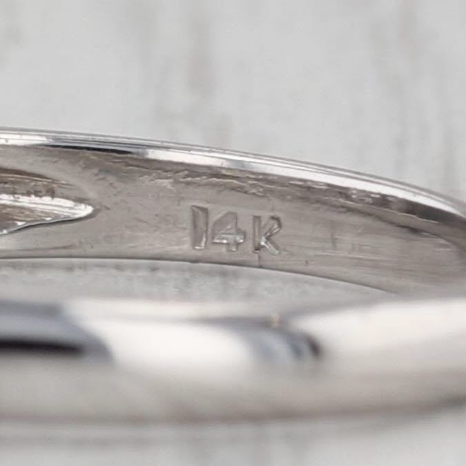 Vintage 0.21ctw Diamond Wedding Band 14k White Gold 5-Stone Size 8.25