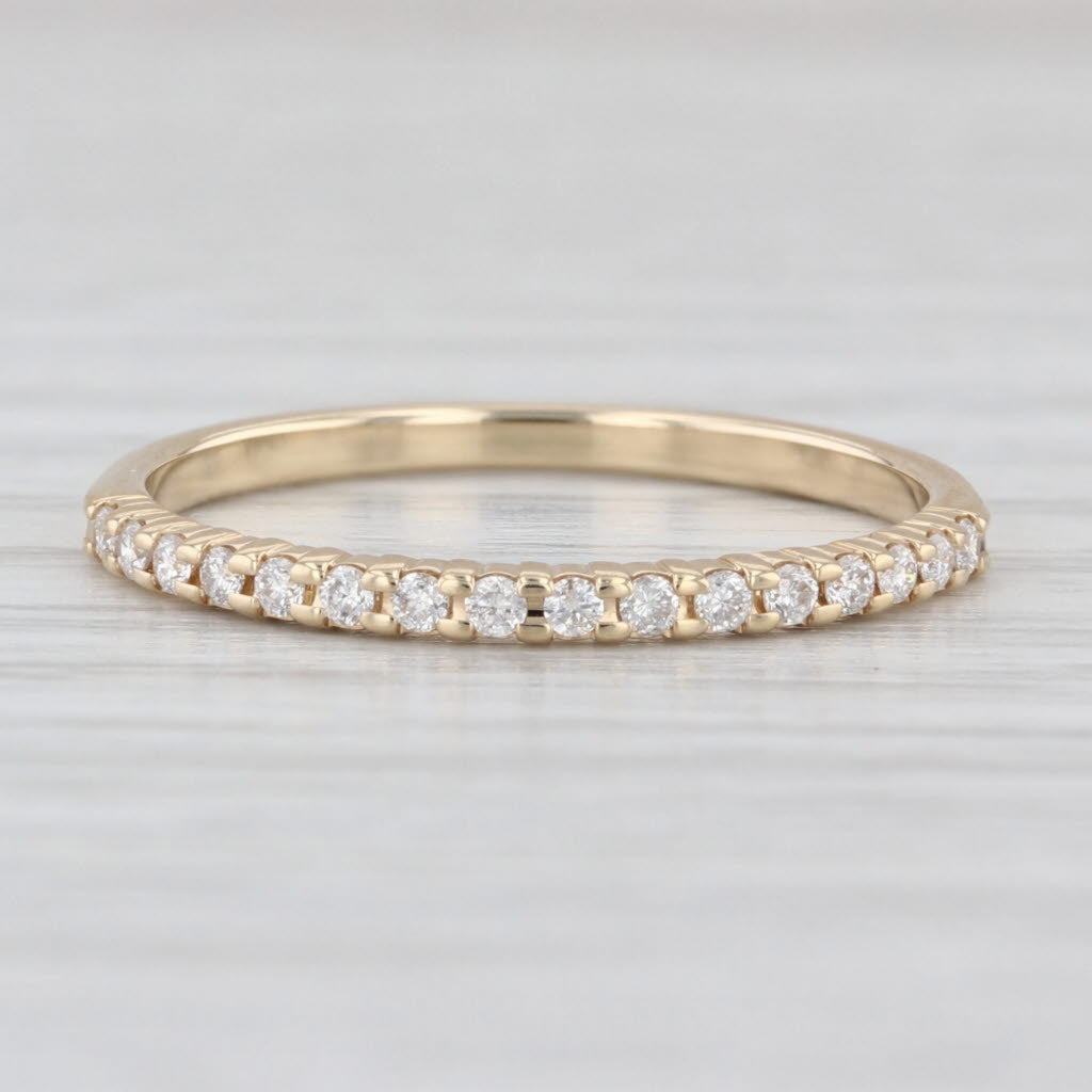 0.10ctw Diamond Stackable Band 14k Yellow Gold Size 7 Wedding Ring
