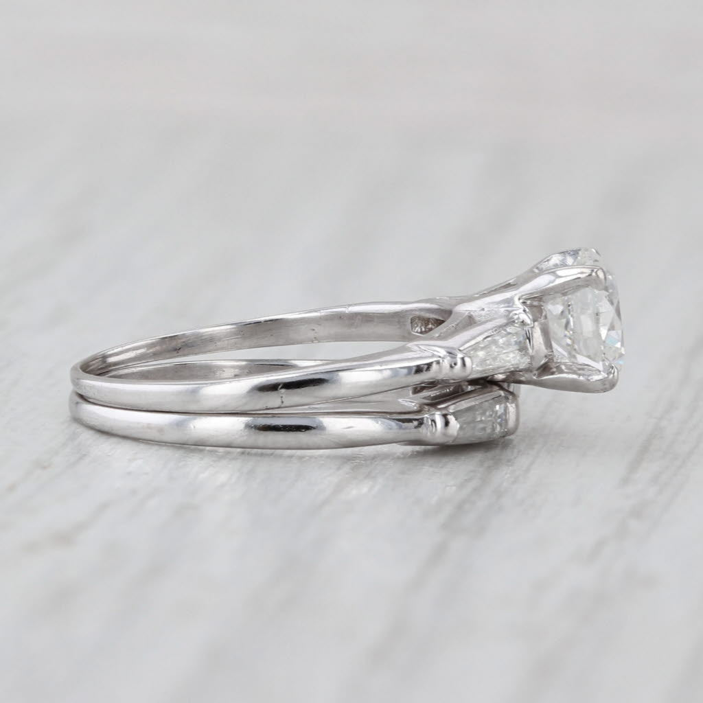 1.70ctw Lab Grown Diamond Engagement Ring Wedding Band Bridal Set 14k Gold IGI