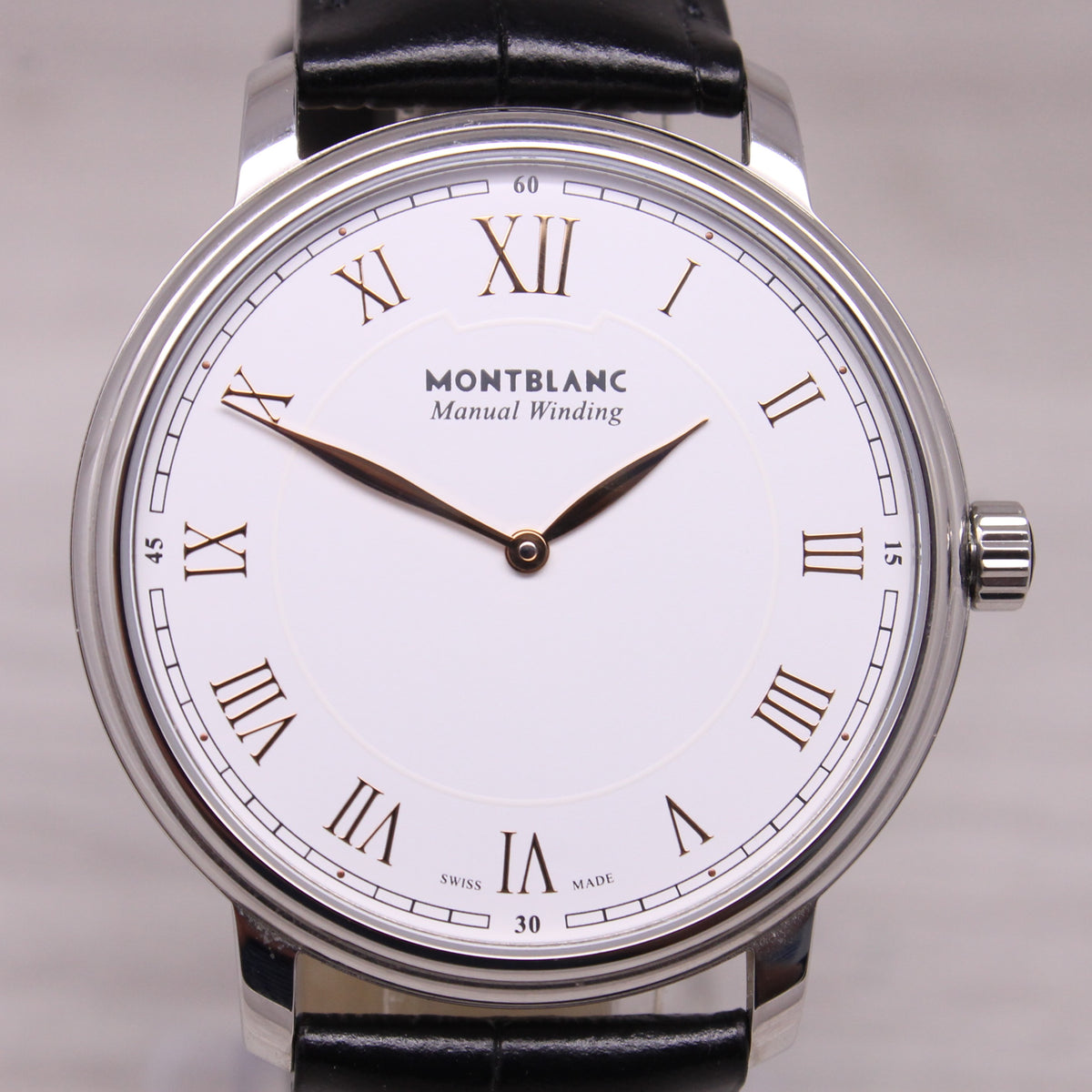 Montblanc Tradition Manual Wind 40mm Men's Watch Swiss Stainless Steel 119962
