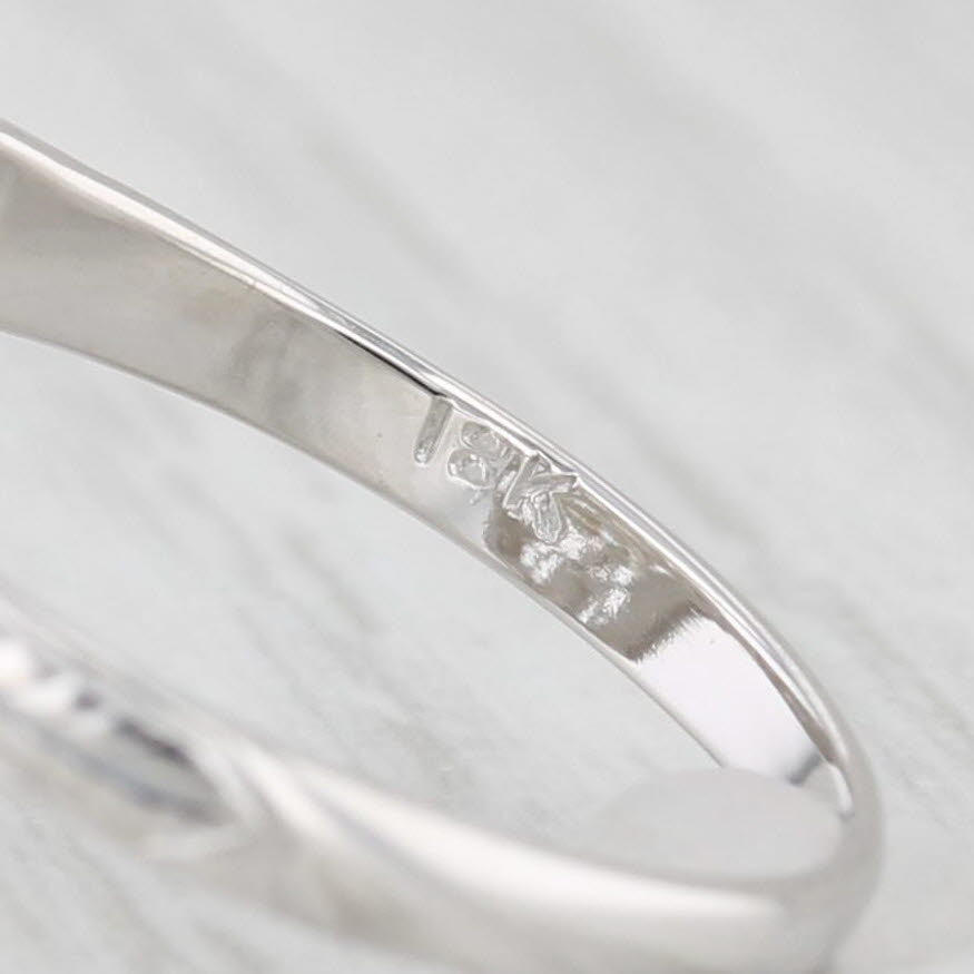 Light Gray Antique Diamond Filigree Ring 18k White Gold Size 6
