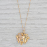 Mt Rushmore Black Hills Gold Leaf Pendant Necklace 10k 19" Fine Rope Chain
