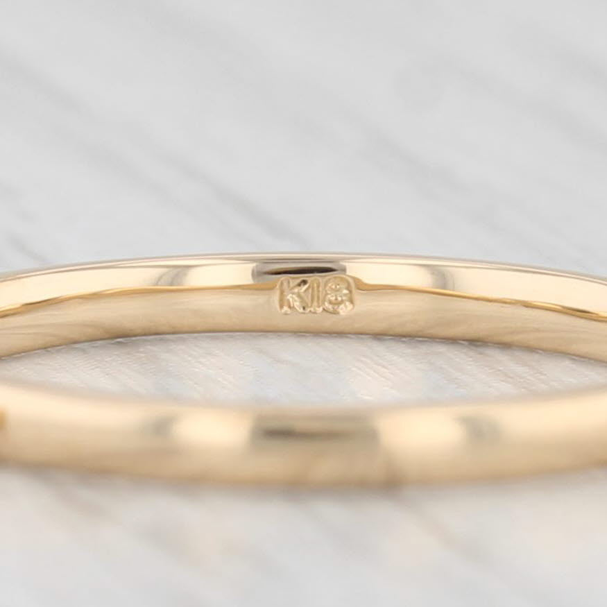 Light Gray 0.12ctw Diamond Bar Ring 18k Yellow Gold Size 5.5 Stackable