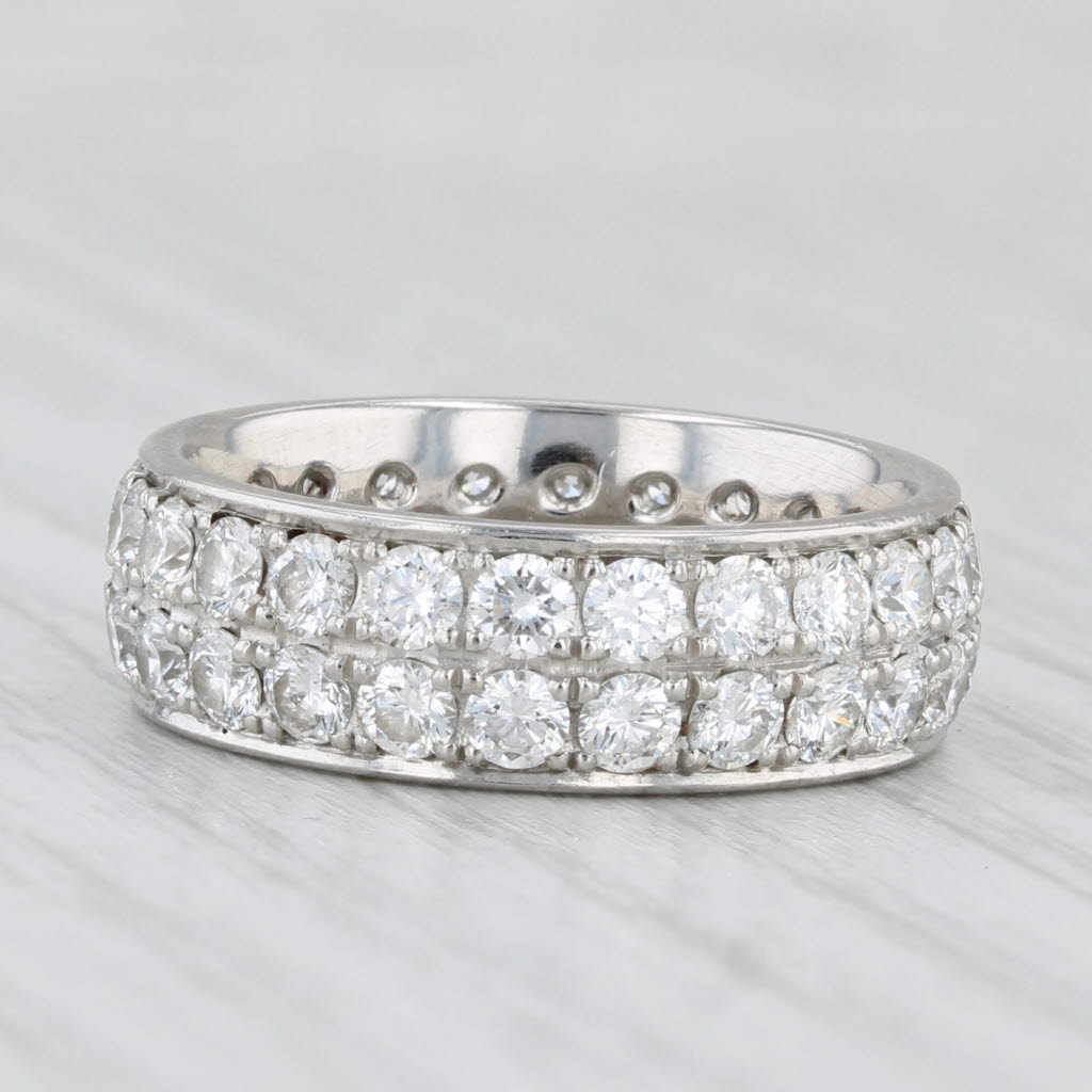 Light Gray 2.88ctw Diamond Eternity Band 950 Platinum Size 7 Ring Wedding Stackable