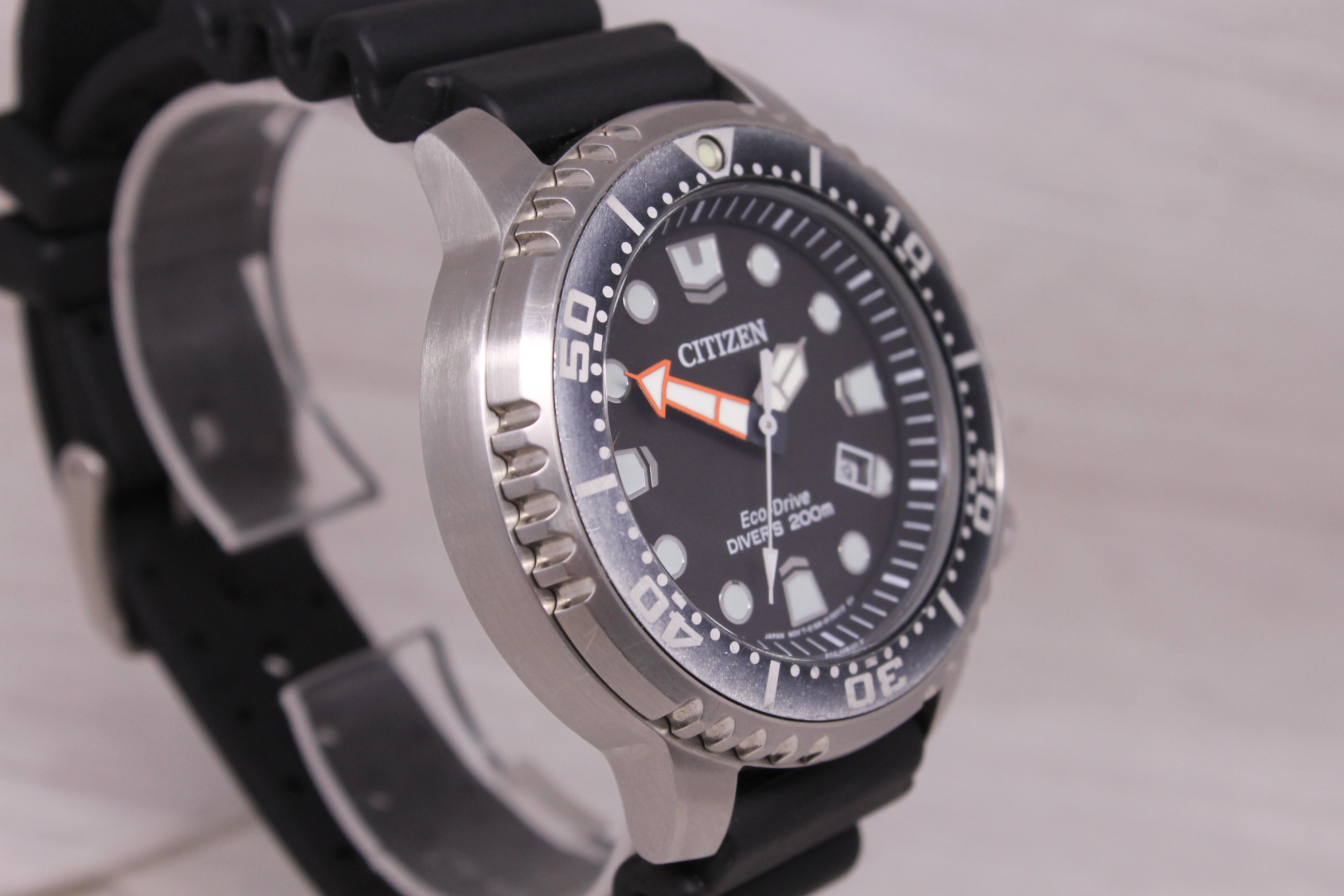 Citizen Promaster Mens Diver Watch 44mm Steel Date E168 Eco-Drive BN0150-28E