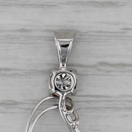 Blue Black Opal Cabochon 0.42ct Diamond Pendant 10k White Gold