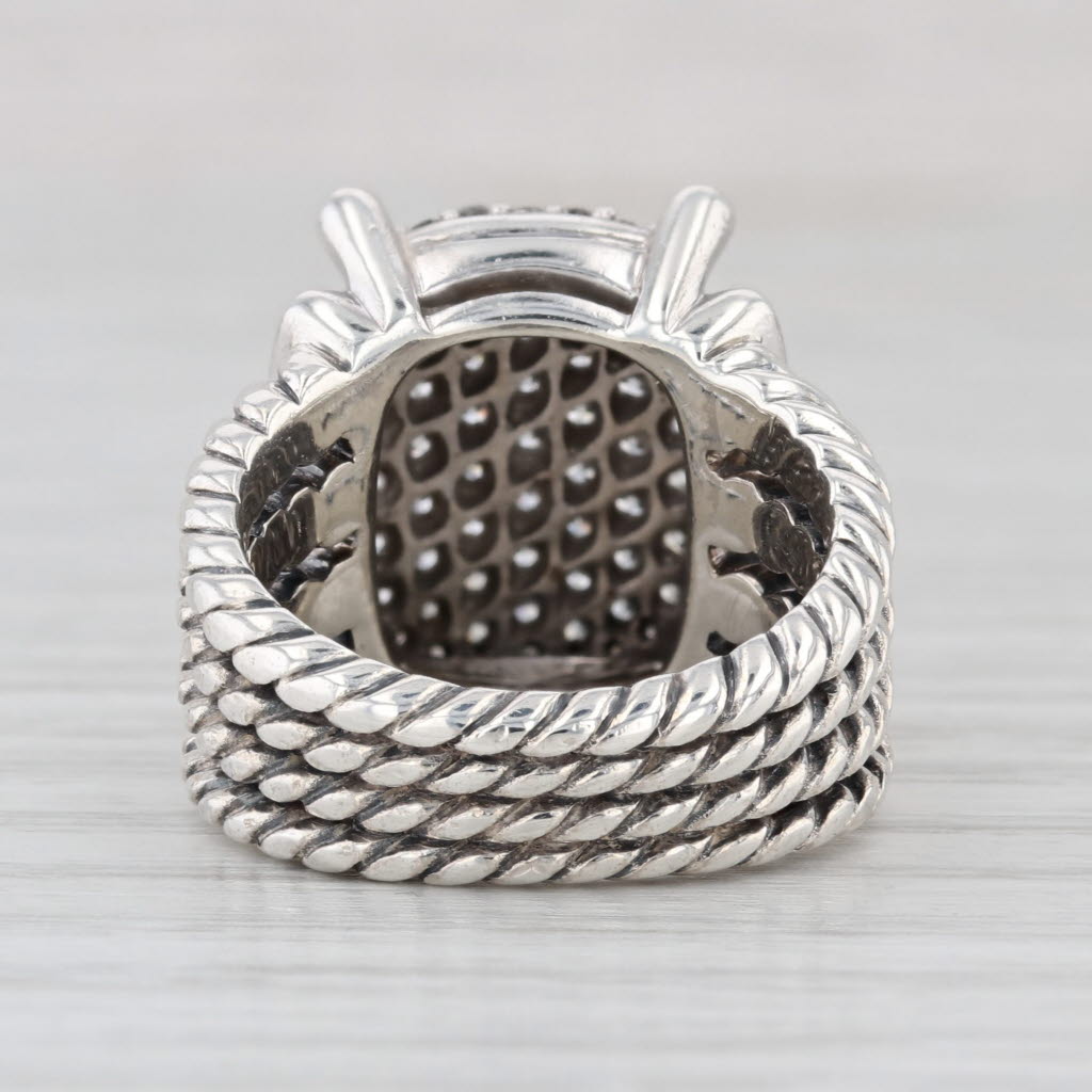 David Yurman Wheaton 0.77ctw Pave Diamond Ring Sterling Silver Size 6