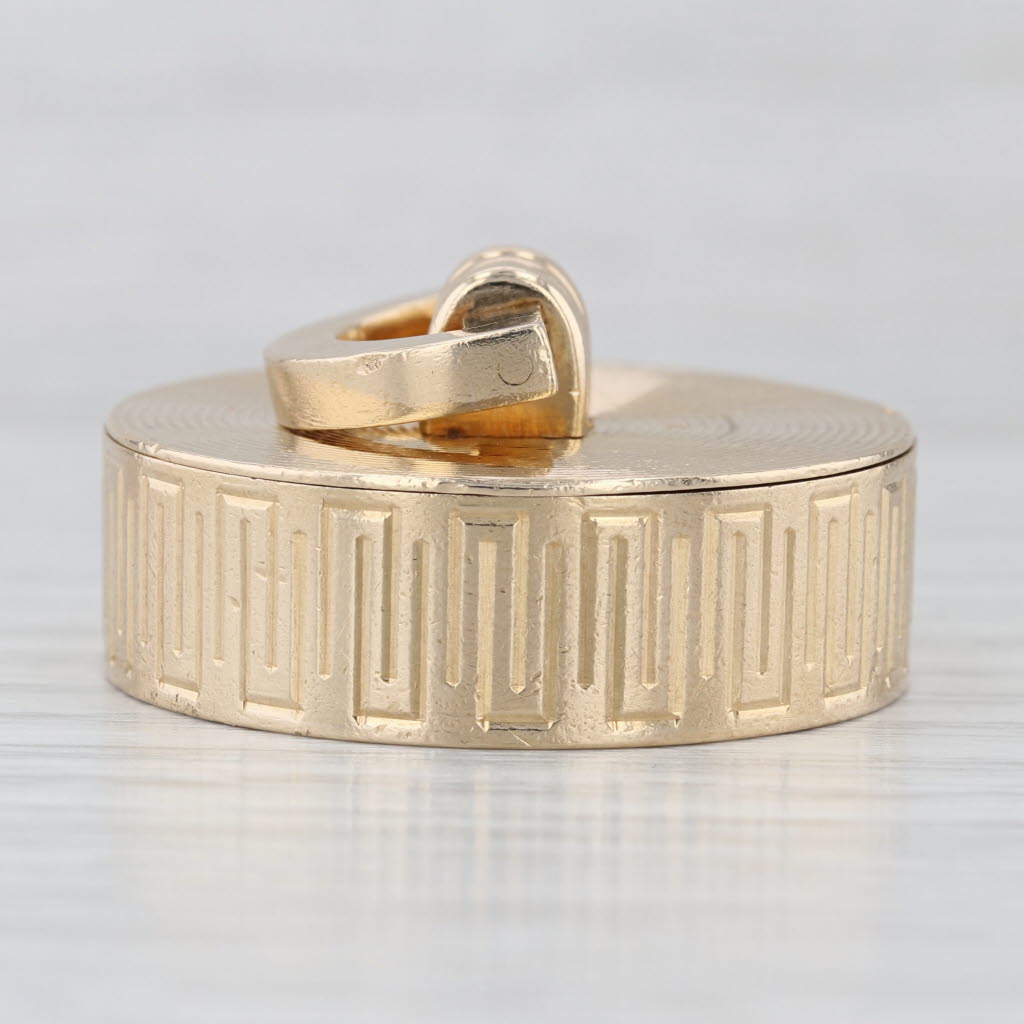 Vintage Cartier Round Pill Box 14k Yellow Gold Trinket Fluted Pattern