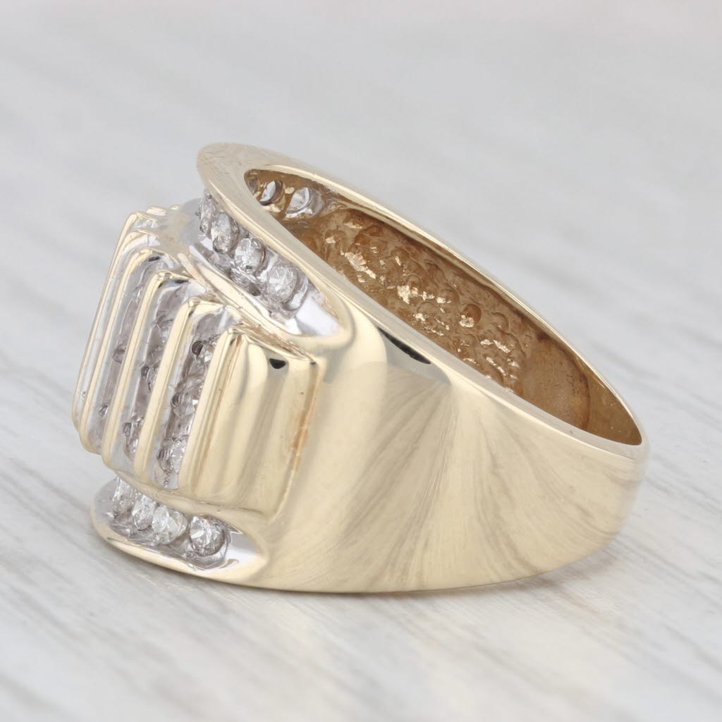 Light Gray 0.55ctw Diamond Ring 10k Yellow Gold Size 7.25 Cocktail