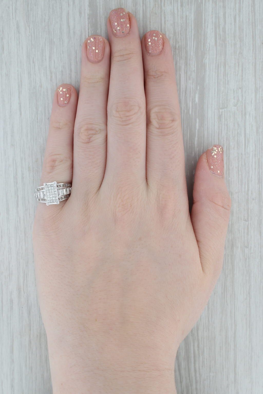 Gray 1.02ctw Diamond Engagement Ring 10k White Gold Size 7 Bridal Set Design