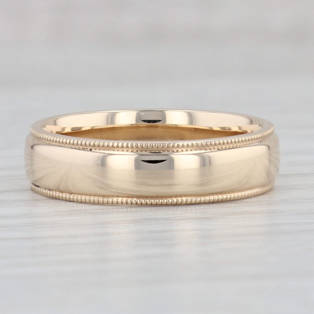 Light Gray Vintage Traub Orange Blossom Ring 14k Yellow Gold Size 8 Wedding Band Stackable