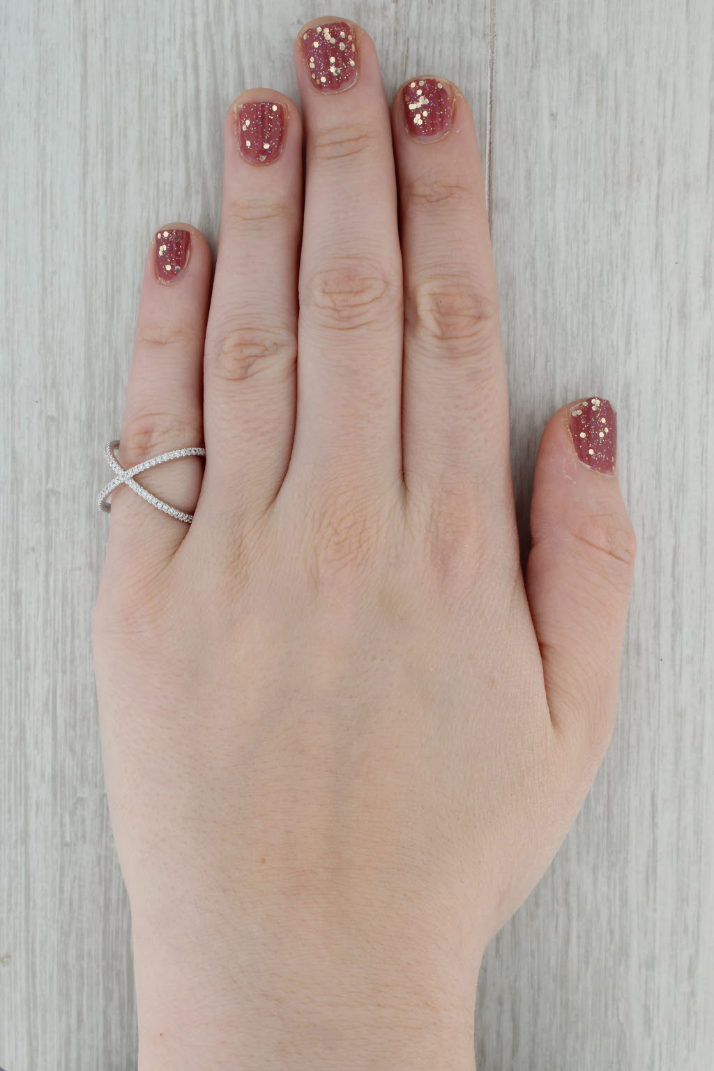 Dark Gray Daussi 0.30ctw Diamond Orbit Ring 18k White Gold Size 6.75