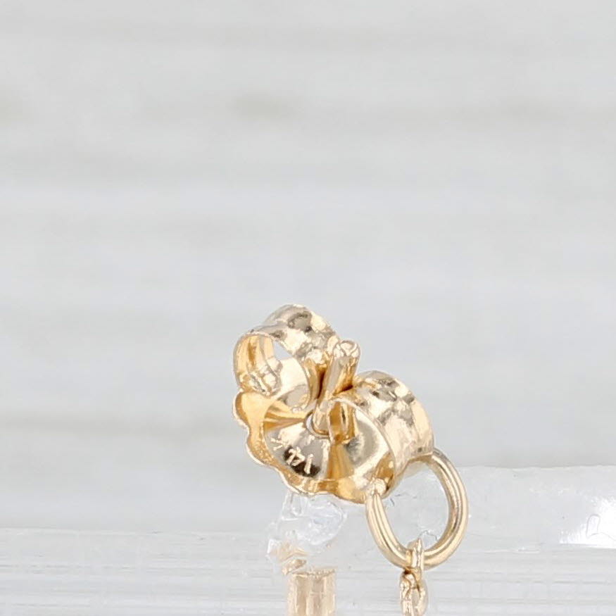 Light Gray Woven Chain Dangle Earrings 14k Yellow Gold