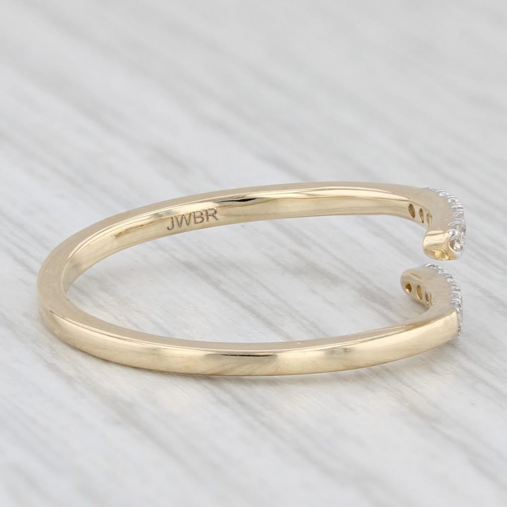 Light Gray 0.18ctw Diamond Bypass Ring 14k Yellow Gold Size 6 Adjustable