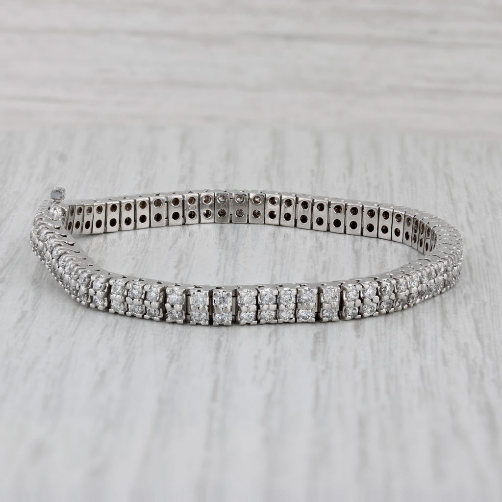 Gray 1.90ctw Diamond Tennis Bracelet 14k White Gold 7" 4.4mm